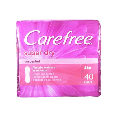 CAREFREE SUPER DRY UNSCENT 2X40S